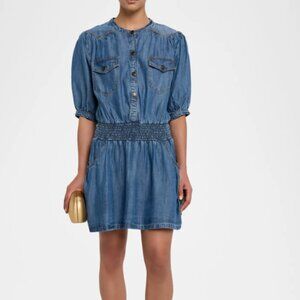 Ramy Brook Norman Chambray Mini Shirtdress, M
